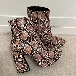 Faux leather platform boots